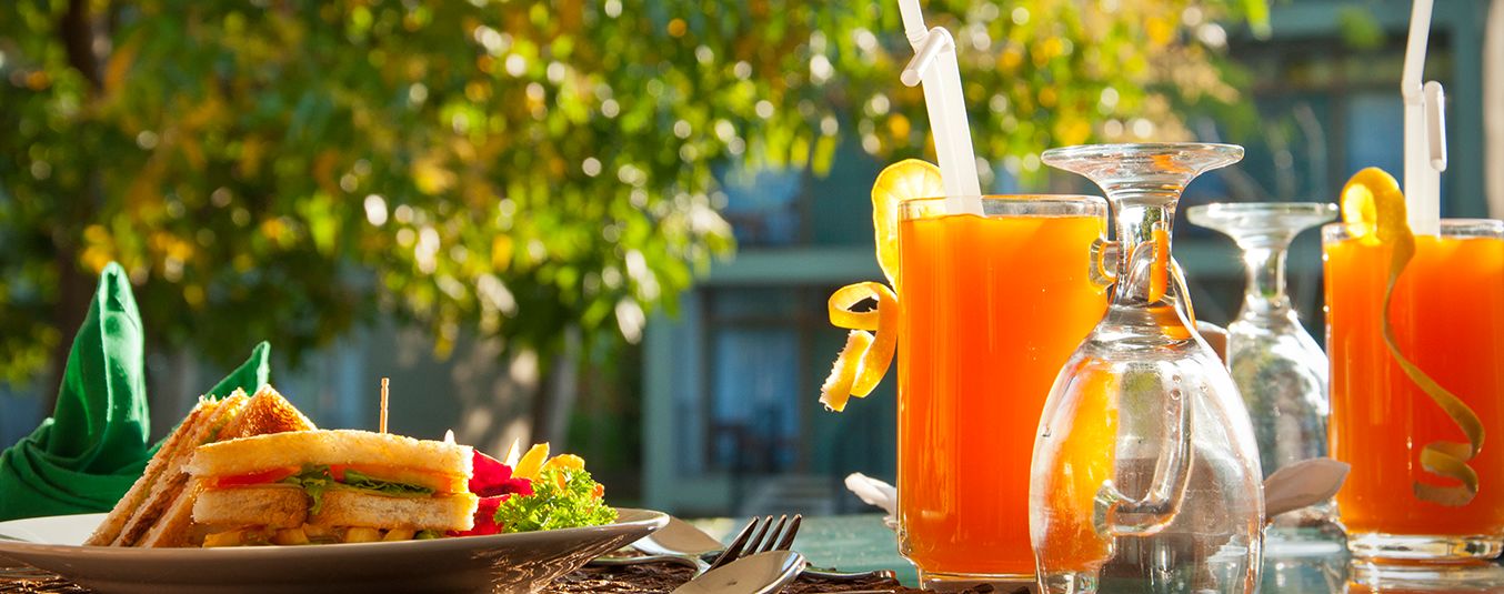 Sandwiches and Fruit Juice at Fresco Water Villa in Sigiriya Sandwiches and Fruit Juice at Fresco Water Villa in Sigiriya