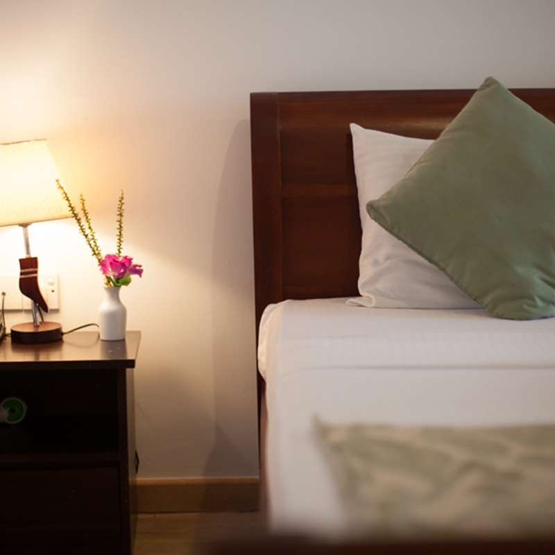 Bedding in a Room at Oak Ray Lake Resort Tissamaharama